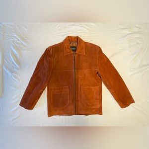 Men Rusty Brown Suede Leather Jacket